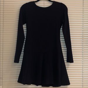 Navy ruffle hem mini dress